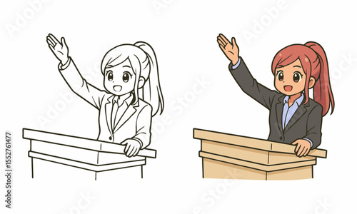 public speaker coloring page for kids