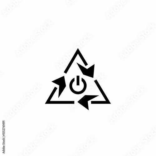 Free Download Recycle symbol with power button icon representing energy saving technology and sustainability concept - GFXLoad