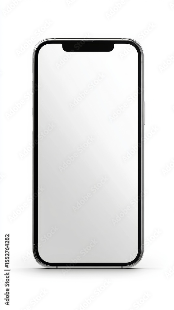 Modern smartphone with blank screen - sleek black and white design Modern smartphone with blank screen - sleek black and white design