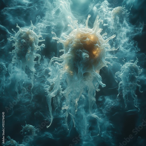 Moody Pathogenic Bacteria in Ethereal Backdrop