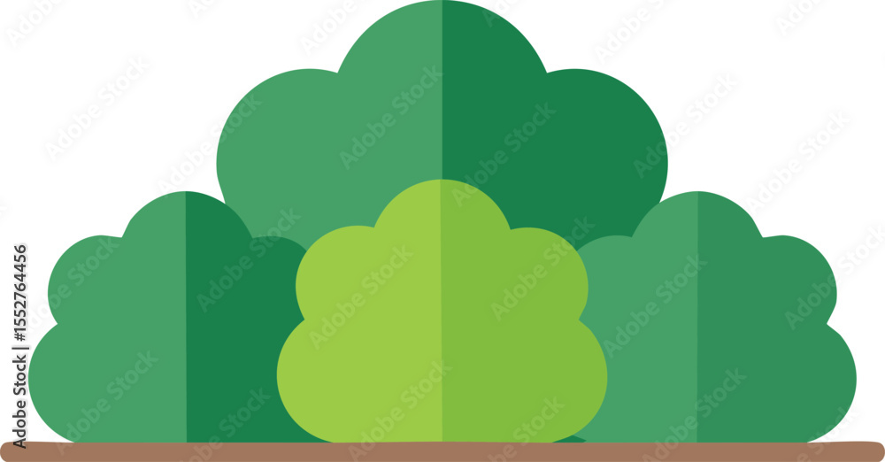 Obraz premium bushes flat green