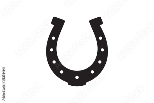 horseshoe icon silhouette vector art illustration on white background