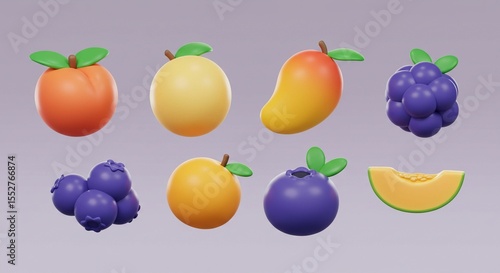 Colorful fruits illustration
