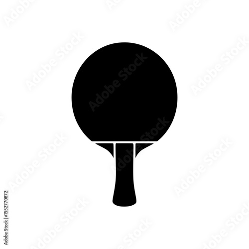 Black silhouette of a table tennis paddle