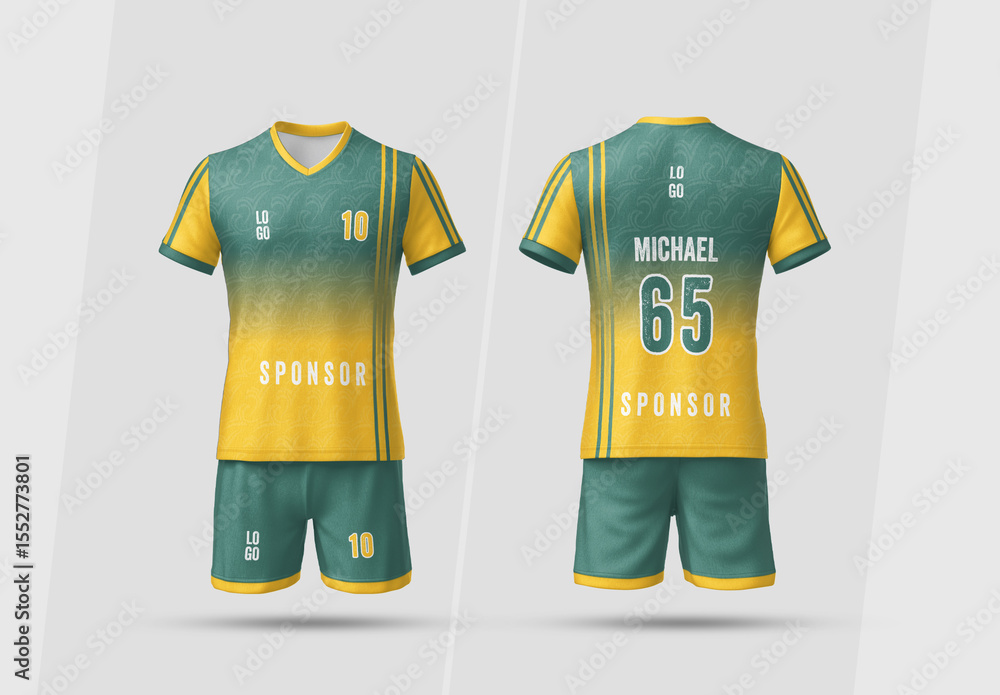 Editable Sport Jersey Design Template Front and Back View Stock ...