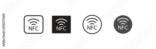 NFC icon . NFC payment with mobile phone, vector illustration