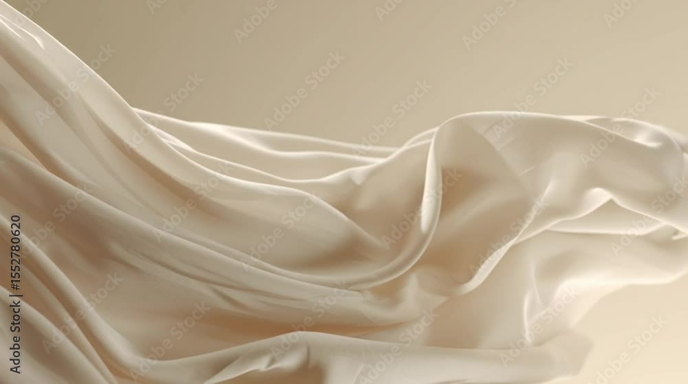 Elegant cinematic slow-motion of soft silk fabric flowing with gentle ripples and folds. Perfect background for beauty or fashion.
Elegant cinematic slow-motion of soft silk fabric flowing with gentle ripples and folds. Perfect background for beauty or fashion.
