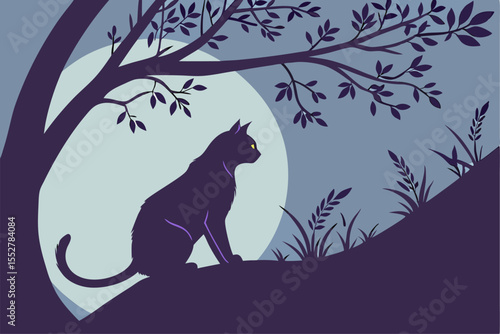 Photography Paws at Rest: Black Cat Silhouette