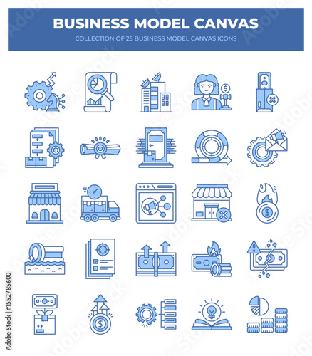 Business Model Canvas Icons. A Guide to Strategic Planning