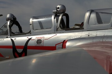 Acrylglasbilder Alte Flugzeuge Cockpit eines alten Düsenjägers  © Sebastien Poussin