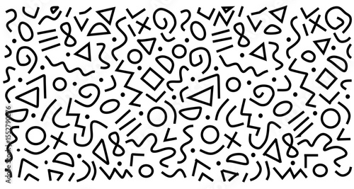 Seamless black and white geometric pattern. Hipster Memphis style.
