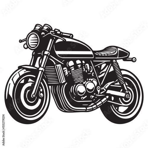 Classic Racing Motorbike Silhouette for Creative Designs

