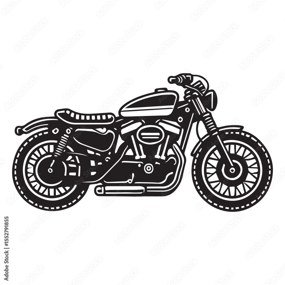 Obraz premium Minimalist Cafe Racer Clipart for Trendy Shirt Graphics