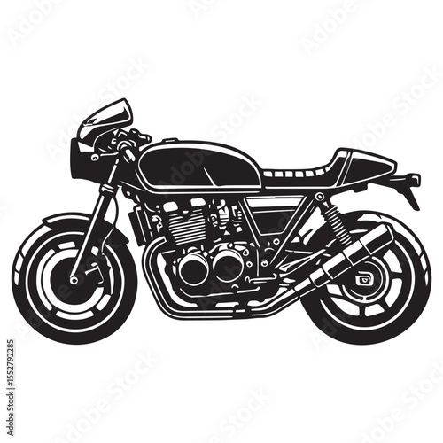 Bold Motorbike Silhouette for Retro Racing Vibes

