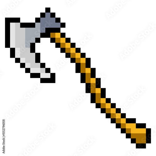 Viking axe weapon in pixel art style