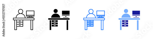 Office Multiple Style Icon Set Vector 