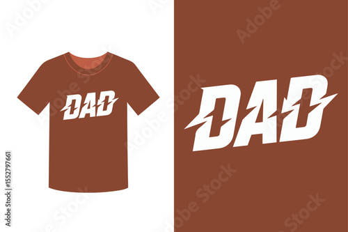 Brown shirt with dad design and dad text on brown background