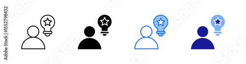 Potential Multiple Style Icon Set Vector 