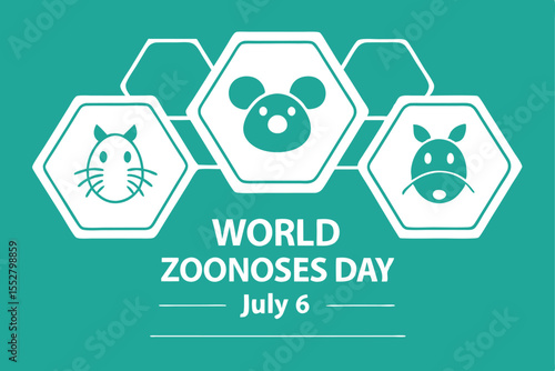 World Zoonoses Day July 6 animal icons animals