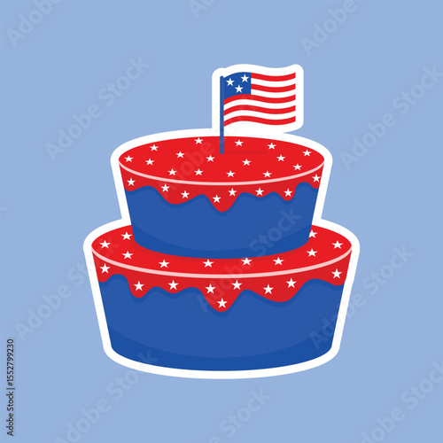 USA Independence Day cake sticker