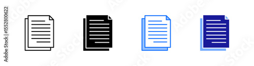 Document Multiple Style Icon Set Vector 