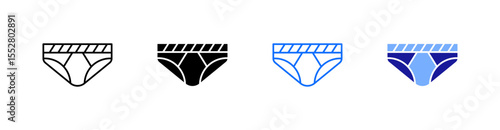 Underwear Multiple Style Icon Set Vector 
