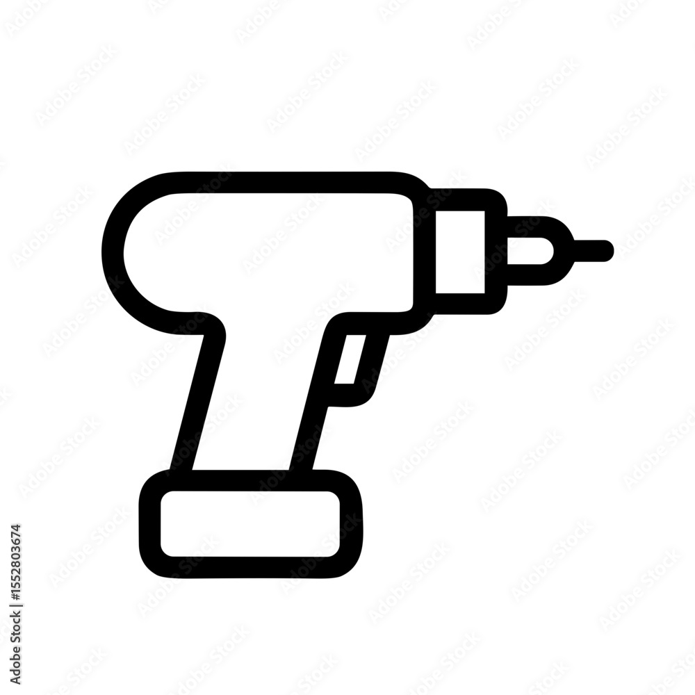 Minimalist Outline Cordless Drill Tool Equipment Symbol Icon Minimalist Outline Cordless Drill Tool Equipment Symbol Icon