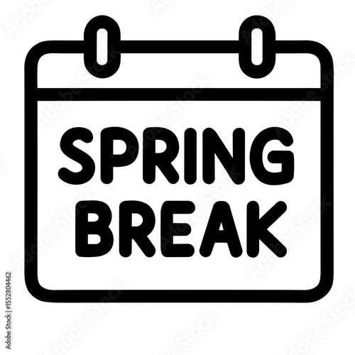 Outline Simple Calendar Spring Break Reminder Event Planning Icon Graphic