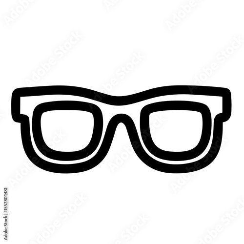 Simple Line Drawing Eyeglasses Spectacles Frame Accessory Style Icon Element