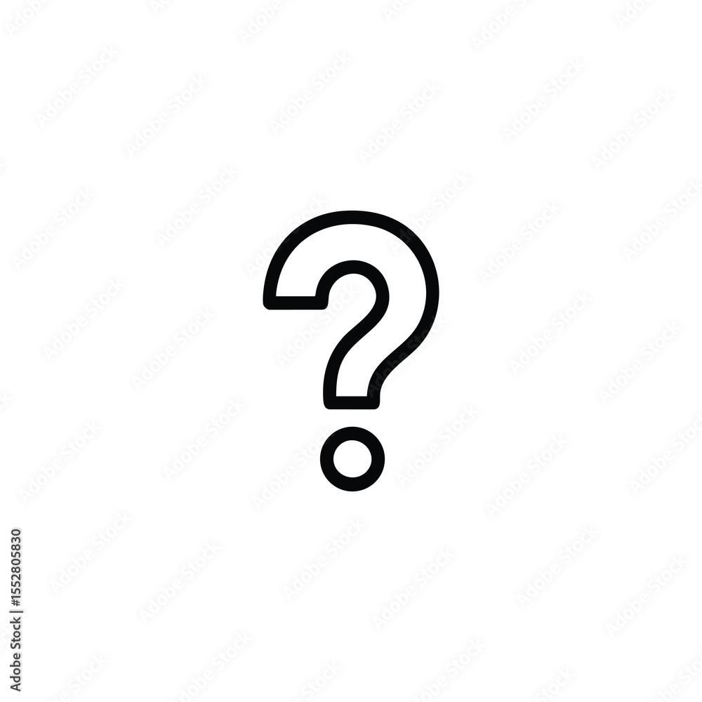 Question Mark Monoline Icon Help Symbol Question Mark Monoline Icon Help Symbol