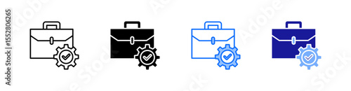 Business Management Multiple Style Icon Set Vector 