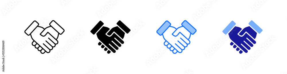 Partnership Multiple Style Icon Set Vector Partnership Multiple Style Icon Set Vector