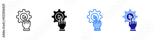 Automation Multiple Style Icon Set Vector 