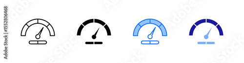 Speed Multiple Style Icon Set Vector 