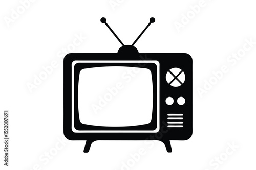 Tv silhouette vector bundle  illustration, Set of black Tv silhouette vector 