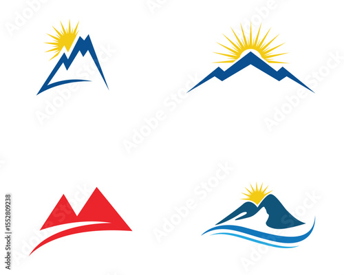 Mountain nature landscape  logo and symbols  icons template