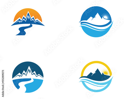 Mountain nature landscape  logo and symbols  icons template