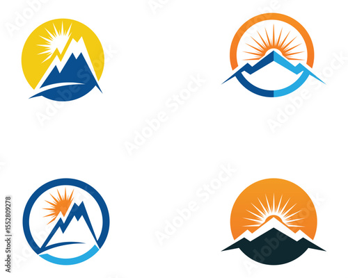 Mountain nature landscape  logo and symbols  icons template