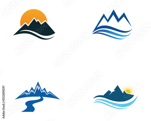 Mountain nature landscape  logo and symbols  icons template