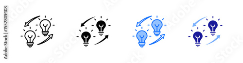Synthesis Multiple Style Icon Set Vector 