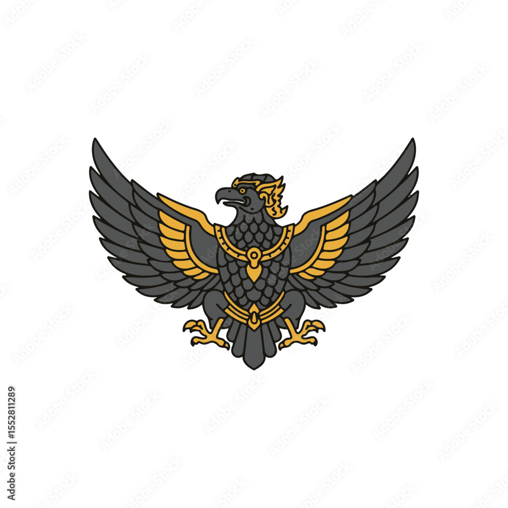 Obraz premium Indonesian Independence Day Vector Icon – garuda pancasila, suitable for infographic and app design