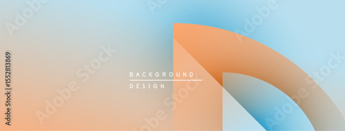 Abstract background design features soft gradients. Peach, blue hues blend smoothly. Minimalist aesthetic, clean lines present simple composition.