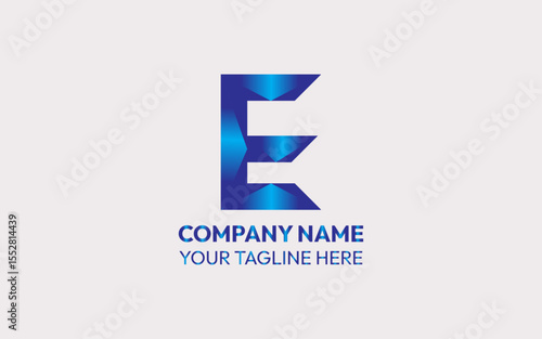 Bold Letter E in Clean Modern Font Style