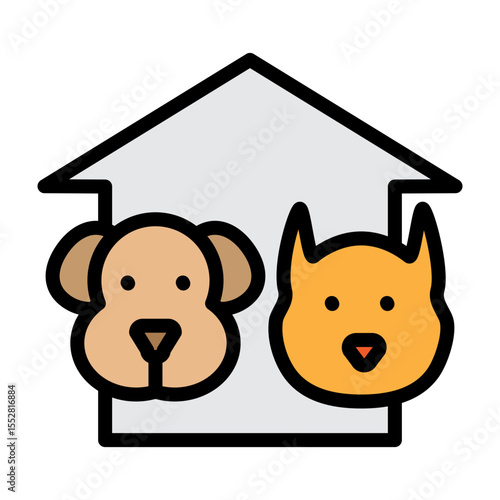 Pets Shelter Vector Filled Icon Design