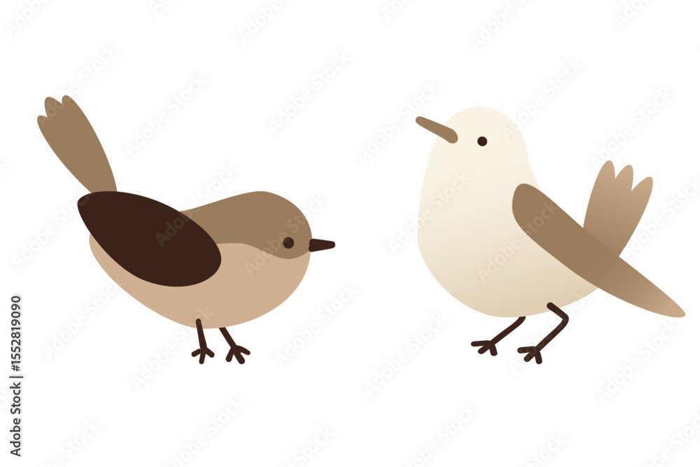 A charming set of minimalistic small birds in soft brown and cream tones. Delicate silhouettes and neutral palette make it ideal for nature-inspired designs, stationery, or home decor. Vector A charming set of minimalistic small birds in soft brown and cream tones. Delicate silhouettes and neutral palette make it ideal for nature-inspired designs, stationery, or home decor. Vector