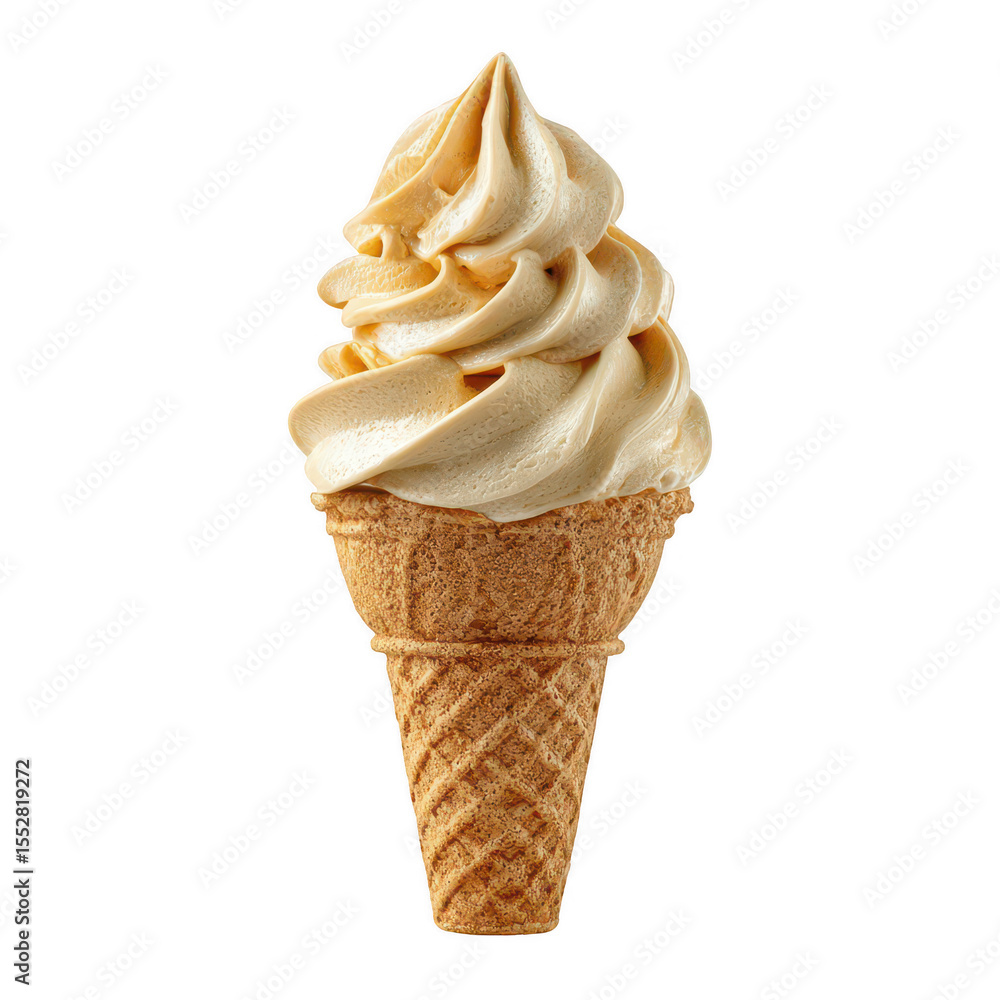 Creamy light beige ice cream cone Creamy light beige ice cream cone