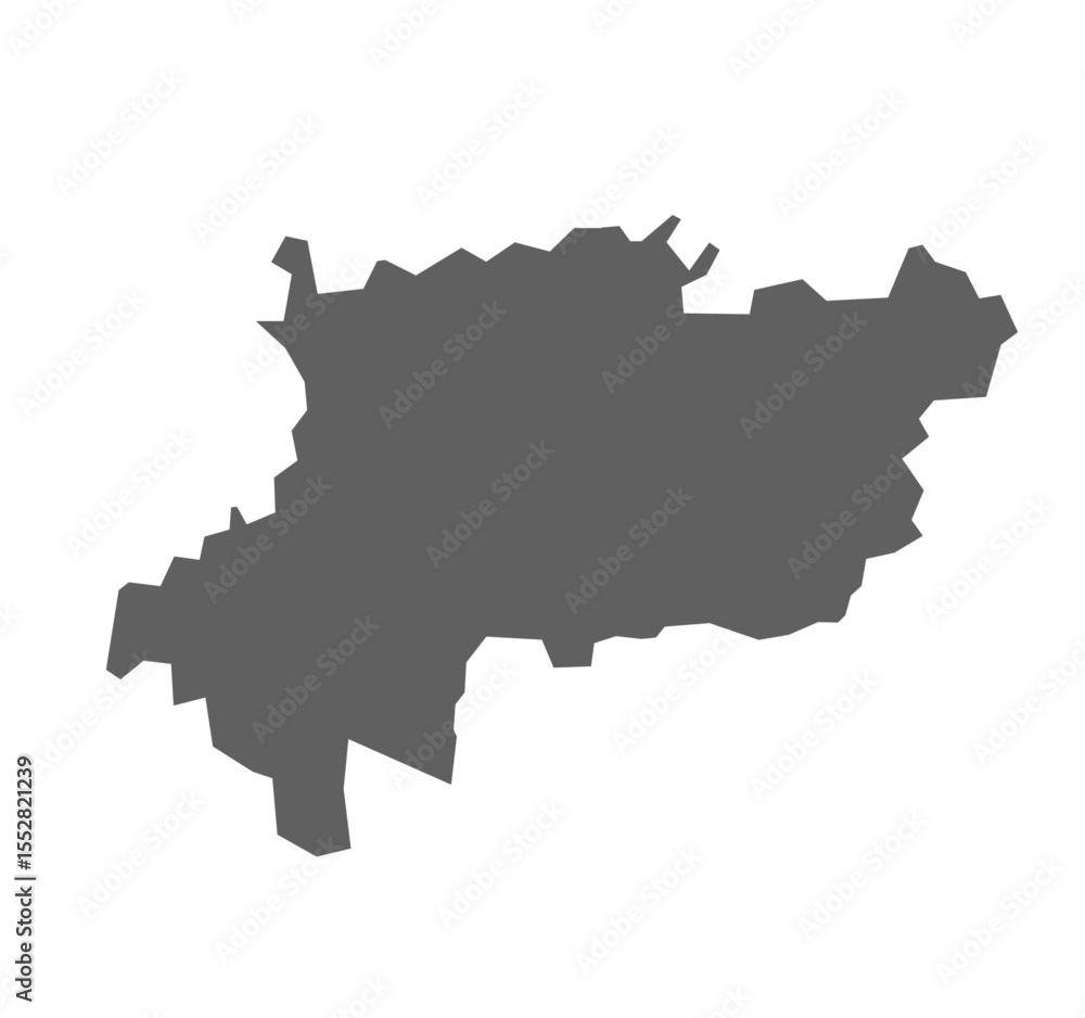 Obraz premium Mirzapur District Map of Uttar Pradesh, India