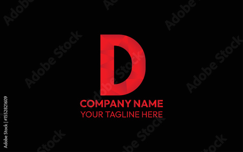Contemporary Bold Letter D in Minimalist Typography Style