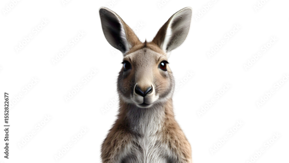 kangaroo, Australian animal, isolated white kangaroo, Australian animal, isolated white