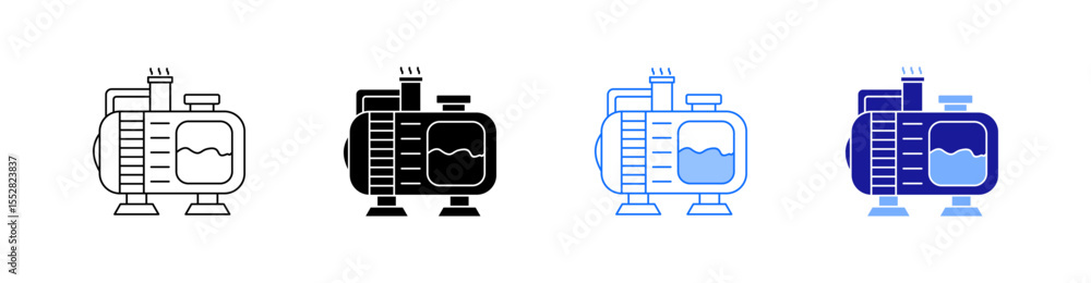 Obraz premium Tanker Multiple Style Icon Set Vector 